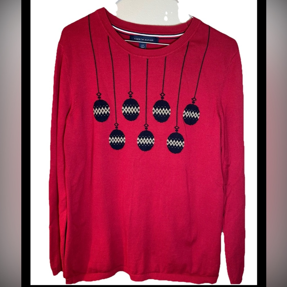 Festive holiday Grandma Red Sweater Ornament Christmas L cotton Tommy Hilfiger